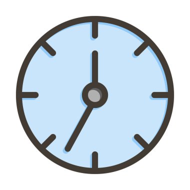 Kişisel ve ticari kullanım için Renk Simgesi Doldurulmuş Saat Vektörü Kalın Çizgisi