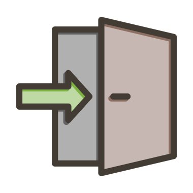 Çıkış Kapı Vektörü Kalın Çizgisi Kişisel ve Ticari Kullanım için Renk Simgesi