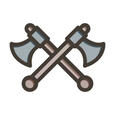 Axe Vektör Kalın Çizgisi Kişisel ve Ticari Kullanım için Renk Simgesi Dolduruldu