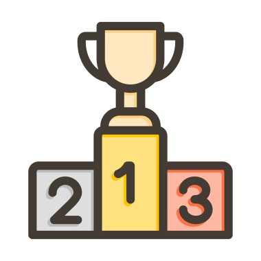 Podyum Vektör Kalın Çizgisi Kişisel ve Ticari Kullanım için Renk Simgesi Dolduruldu