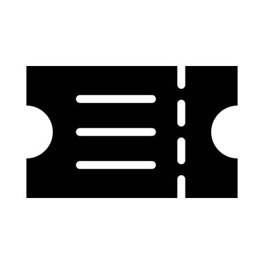 Kişisel ve Ticari Kullanım İçin Bilet Vektörü Glyph Simgesi