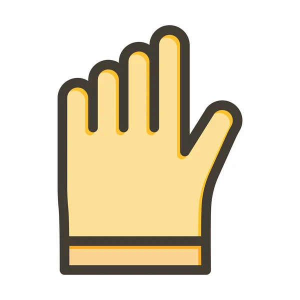 Χέρι Γάντια Διάνυσμα Παχιά Γραμμή Γεμισμένα Χρώματα Εικονίδιο Για Προσωπική — Διανυσματικό Αρχείο