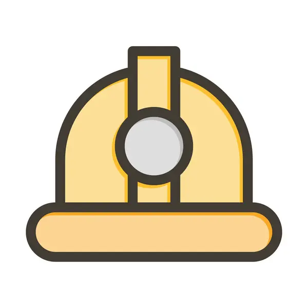 Hard Hat Vector Thick Line Colors Icon Für Den Persönlichen — Stockvektor