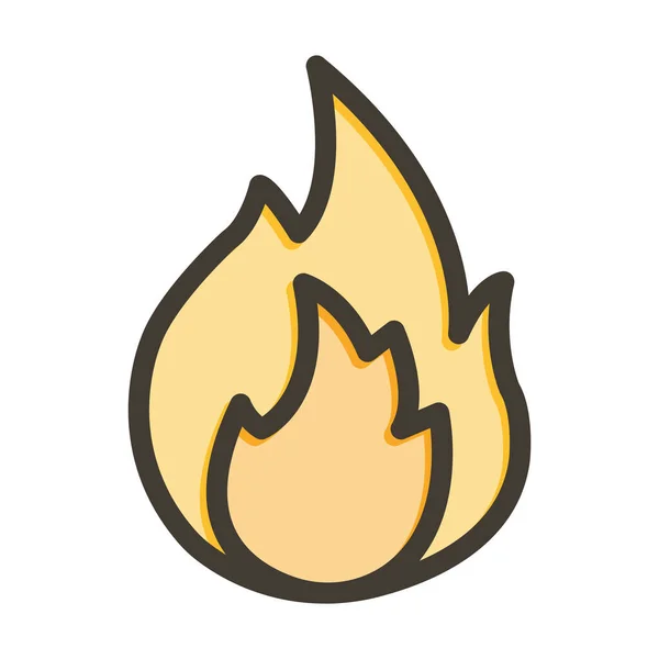 Burn Vector Thick Line Colors Icon Für Den Persönlichen Und — Stockvektor