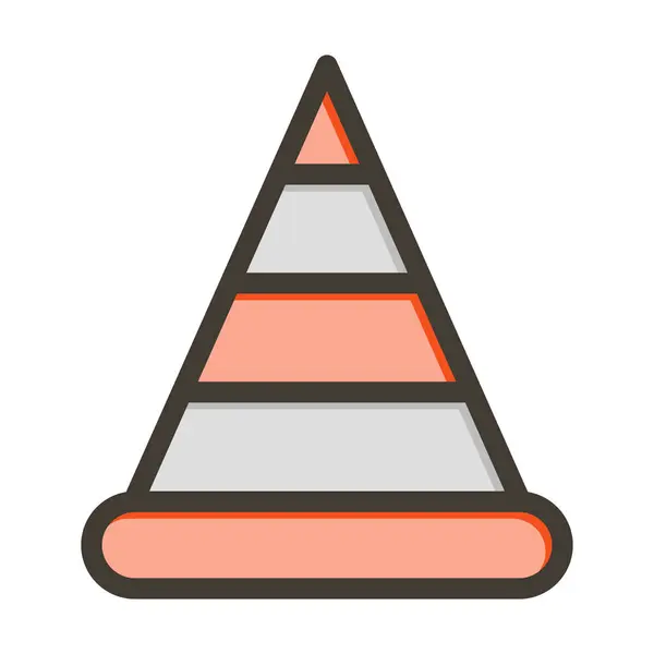 Cone Vector Thick Line Colors Icon Für Den Persönlichen Und — Stockvektor