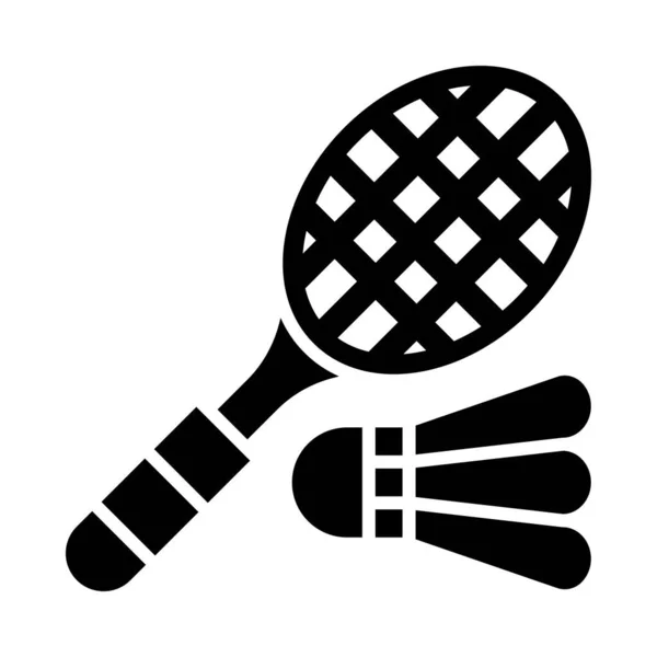 Badminton Vector Glyph Icon Für Den Persönlichen Und Kommerziellen Gebrauch — Stockvektor