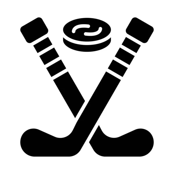 Icono Del Glifo Del Vector Del Hockey Sobre Hielo Para — Vector de stock