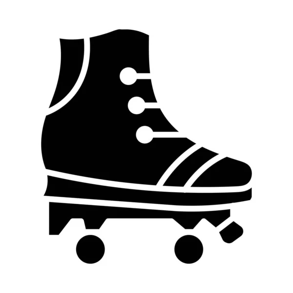 個人的および商業的使用のためのローラースケートベクトルグリフアイコン — ストックベクタ