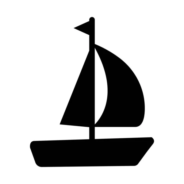 Sailing Vector Glyph Icon Για Προσωπική Και Εμπορική Χρήση — Διανυσματικό Αρχείο