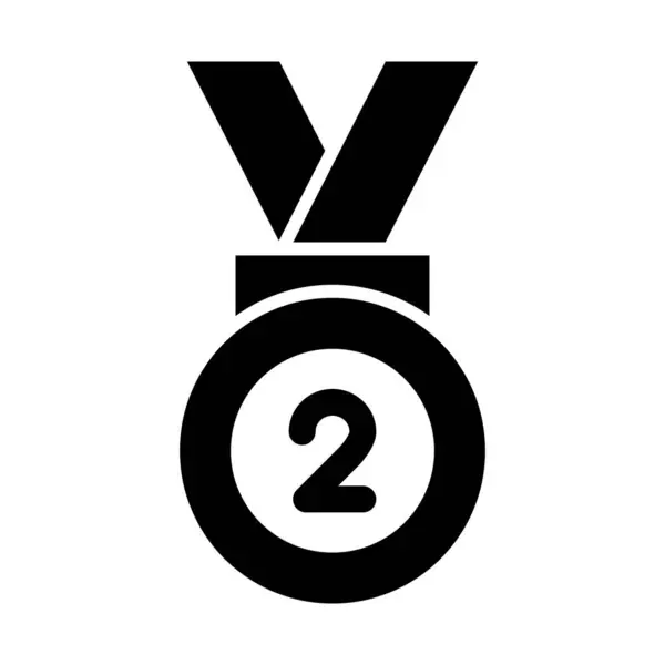 Векторная Икона Серебряная Медаль Личного Коммерческого Использования — стоковый вектор