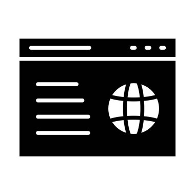 Kişisel ve Ticari Kullanım İçin Web Sitesi Vektörü Glyph Simgesi