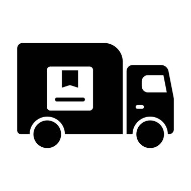Kişisel ve Ticari Kullanım İçin Taşıma Kamyonu Vektörü Glyph Simgesi