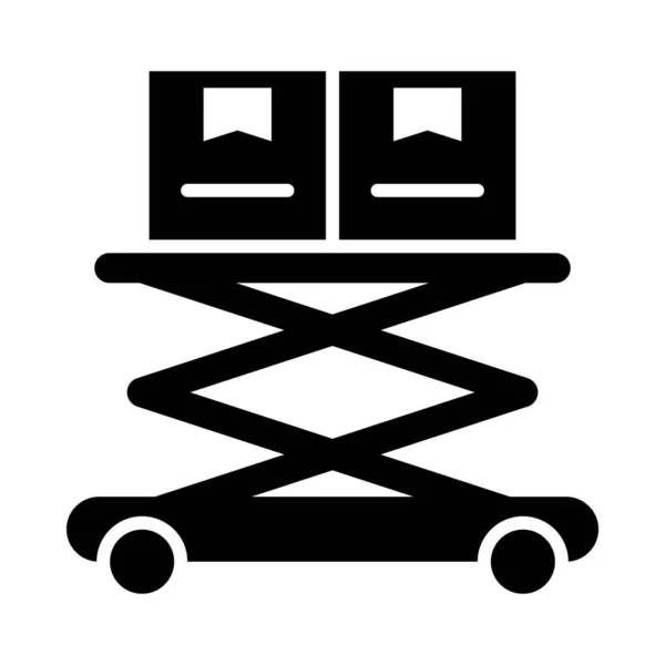 Scherenlifter Vector Glyph Icon Für Den Persönlichen Und Gewerblichen Einsatz — Stockvektor