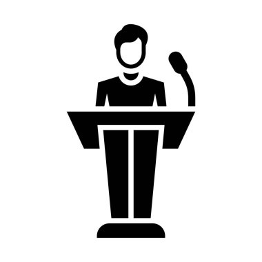 Kişisel ve ticari kullanım için Konuşma Vektörü Glyph Simgesi