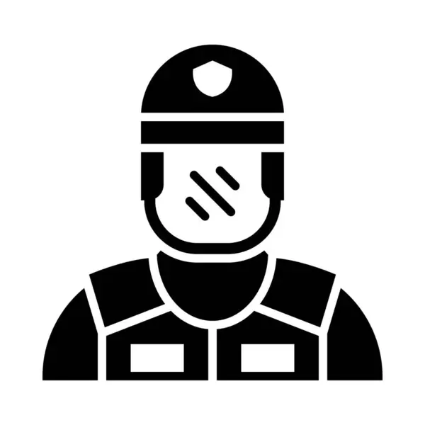 Icono Glifo Vectorial Policía Antidisturbios Para Uso Personal Comercial — Vector de stock
