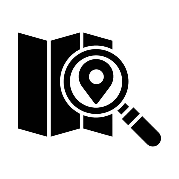 Αναζήτηση Χάρτης Διανυσματική Εικόνα Glyph Για Προσωπική Και Εμπορική Χρήση — Διανυσματικό Αρχείο