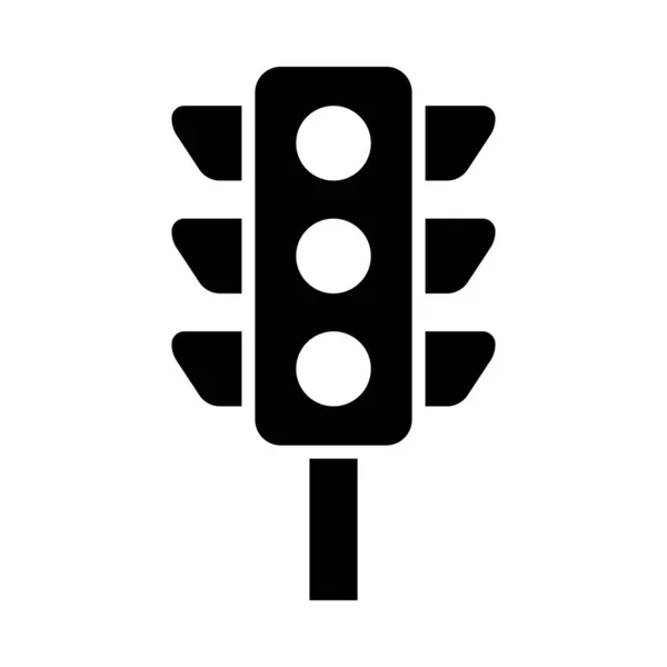 Traffic Light Vector Glyph Icon Voor Persoonlijk Commercieel Gebruik — Stockvector