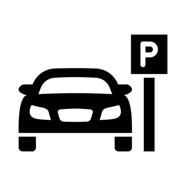 Parkering Vector Glyph Ikon För Personligt Och Kommersiellt Bruk — Stock vektor