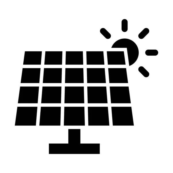 Panele Słoneczne Wektorowe Ikona Glifu Wektorowego Użytku Osobistego Komercyjnego — Wektor stockowy
