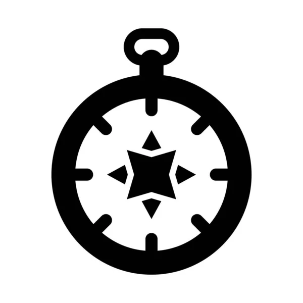 Ikona Wektora Kompasu Glif Użytku Osobistego Komercyjnego — Wektor stockowy