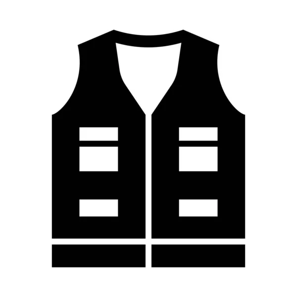 Vest Vector Glyph Icon Para Uso Pessoal Comercial — Vetor de Stock