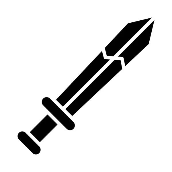 Ícone Quebrado Glifo Vetor Espada Para Uso Pessoal Comercial — Vetor de Stock