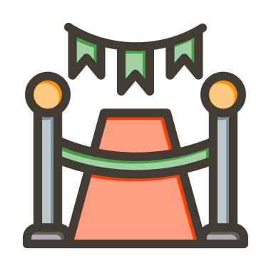 Kişisel ve Ticari Kullanım İçin Renk Simgesi Doldurulmuş Seremoni Vektörü Kalın Çizgisi