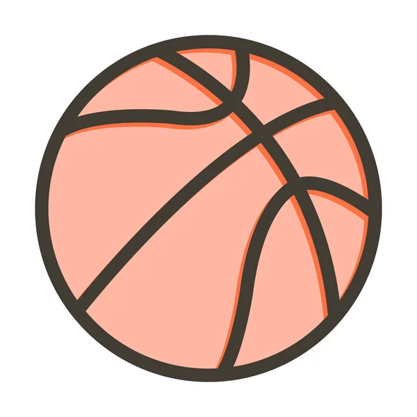 Basketball Vector Thick Line Filled Colors Icon Personal Commercial Use — Stock Vector