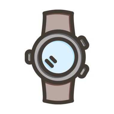 Akıllı Saat Vektör Kalın Çizgisi Kişisel ve Ticari Kullanım için Renk Simgesi