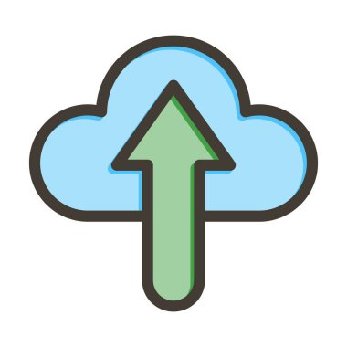 Kişisel ve ticari kullanım için Renk Simgesi Doldurulmuş Uplaod Vektör Kalın Çizgisi