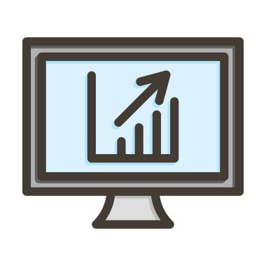 Borsa Vektörü Kalın Çizgisi Kişisel ve Ticari Kullanım İçin Renk Simgesi Dolduruldu