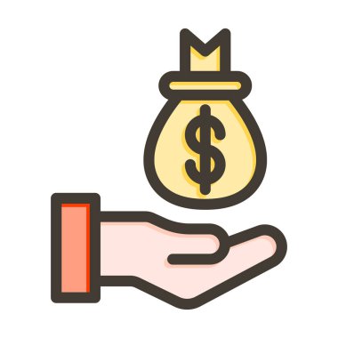 İş Vektörü Kalın Çizgisi Renk Simgesi Kişisel ve Ticari Kullanım İçin