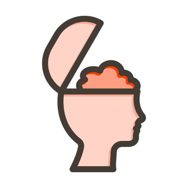 Kişisel ve ticari kullanım için Renk Simgesi Doldurulmuş Zihin Vektörü Kalın Çizgisi