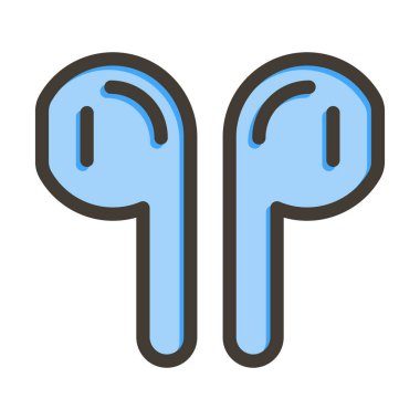 Kulaklıklar Vector Kalın Çizgisi Renk Simgesi Kişisel ve Ticari Kullanım İçin