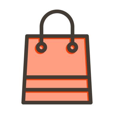 Alışveriş Torbaları Vector Kalın Çizgisi Kişisel ve Ticari Kullanım İçin Renk Simgesi Dolduruldu