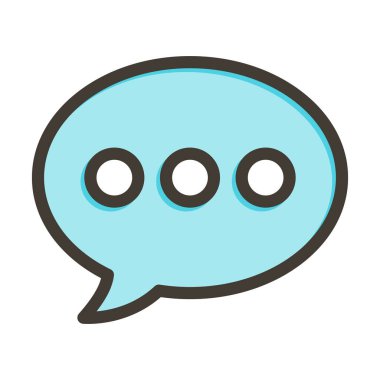 Sohbet Vektörü Kalın Çizgisi Kişisel ve Ticari Kullanım için Renk Simgesi Dolduruldu