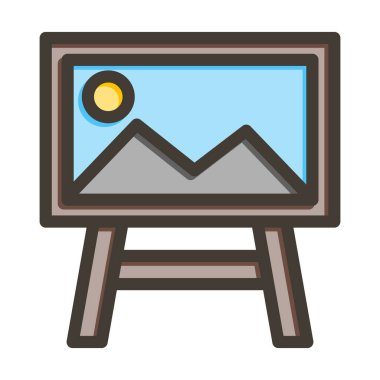 Kişisel ve Ticari Kullanım İçin Renk Simgesi Doldurulmuş Boyama Vektörü Kalın Çizgisi