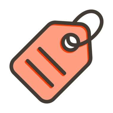 Kişisel ve Ticari Kullanım İçin Renk Simgesi Doldurulmuş Etiket Vektörü Kalın Çizgisi