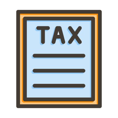 Kişisel ve Ticari Kullanım İçin Renk Simgesi Doldurulmuş Vergi Vektörü Kalın Çizgisi