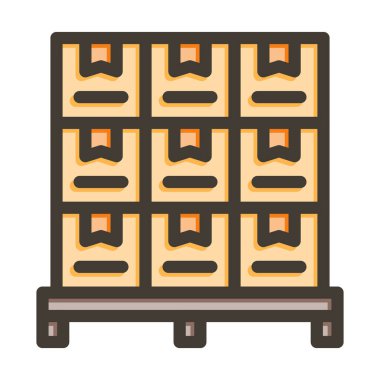 Palet Vektör Kalın Çizgisi Kişisel ve Ticari Kullanım için Renk Simgesi Dolduruldu