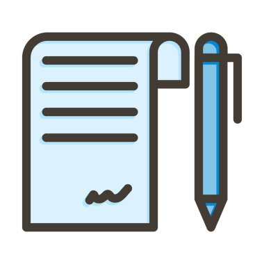 Anlaşmanın Kalın Çizgisi Kişisel ve Ticari Kullanım İçin Renk Simgesi Dolduruldu