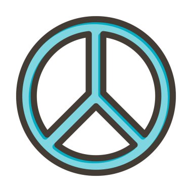 Barış Vektörü Kalın Çizgisi Kişisel ve Ticari Kullanım İçin Renk Simgesi Dolduruldu