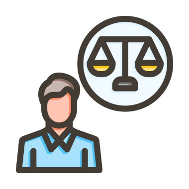 Kişisel ve ticari kullanım için Renk Simgesi Doldurulmuş Vektör Kalın Çizgisi Düşünme