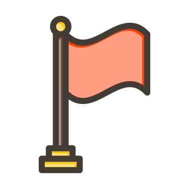 Bayrak Vektörü Kalın Çizgisi Kişisel ve Ticari Kullanım için Renk Simgesi Dolduruldu