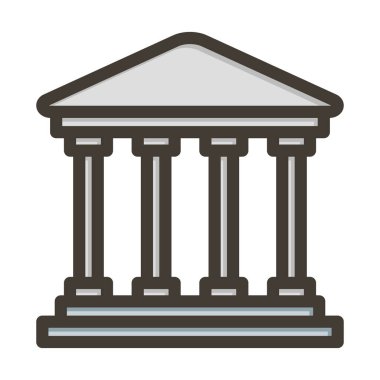 Adliye Meclisi Vekil Çizgisi Kişisel ve Ticari Kullanım İçin Renk Simgesi Dolduruldu