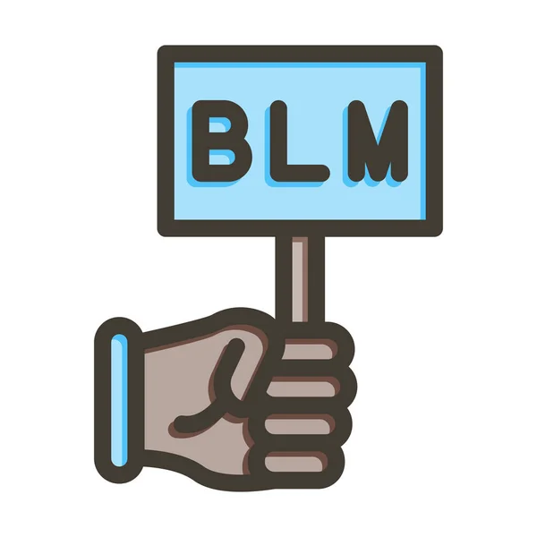 Black Lives Matter Vector Thick Line Colors Icon Für Den — Stockvektor