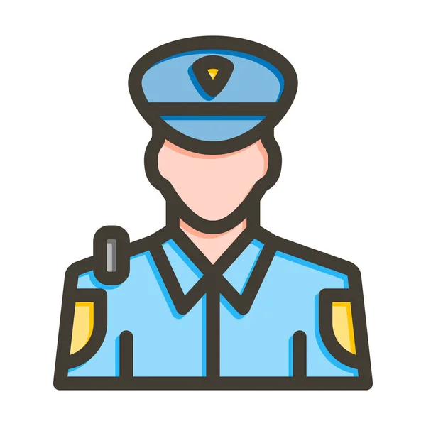 Police Vector Thick Line Filled Colors Icon Personal Commercial Use — Stock Vector