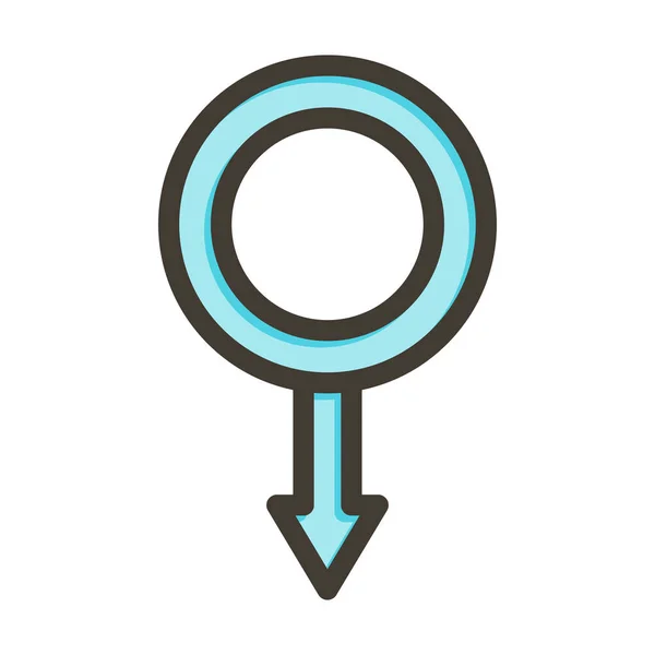 Female Vector Thick Line Colors Icon Für Den Persönlichen Und — Stockvektor