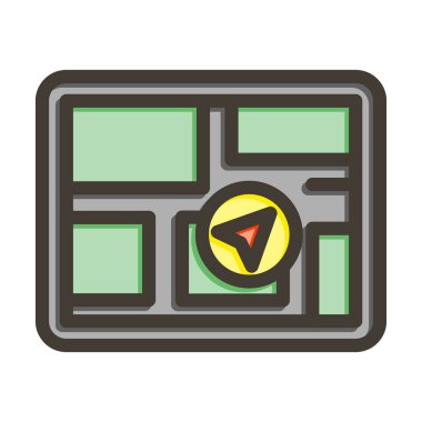 Kişisel ve ticari kullanım için Renk Simgesi Doldurulmuş Sokak Görünümü Vektörü Kalın Çizgisi