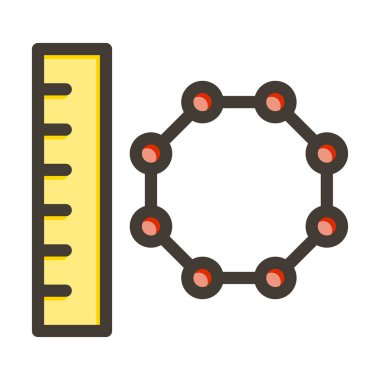 Kişisel ve Ticari Kullanım İçin Renk Simgesi Doldurulmuş Nano Ölçekli Vektör Kalın Çizgisi